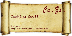 Csákány Zsolt névjegykártya